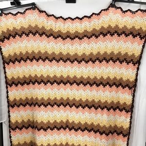 Handmade Crochet Blanket Comforter Size 76”x51”